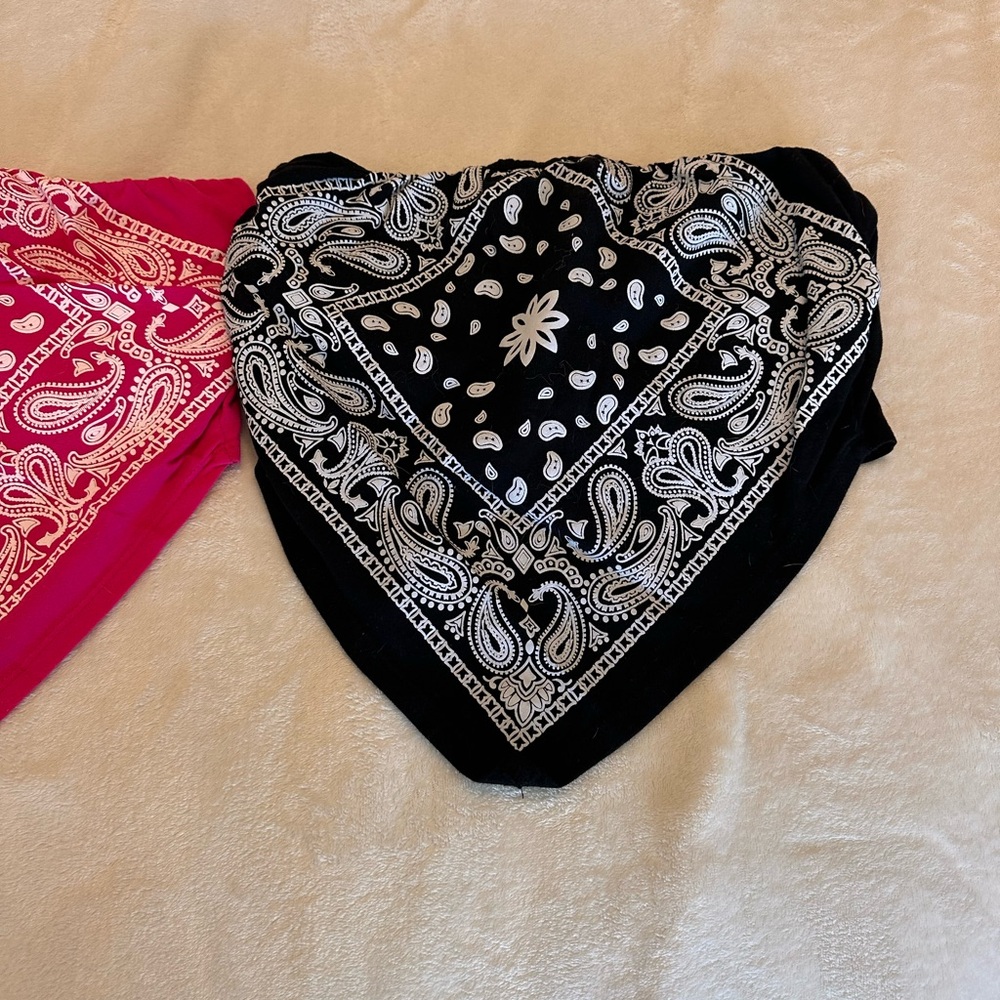 Black and Pink Paisley Bandanas